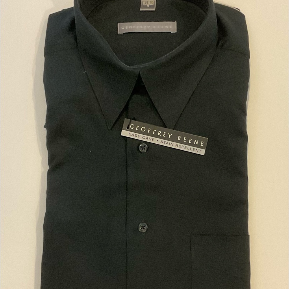 NWT Geoffrey Beene Men’s Black Long Sleeve Dress Shirt 15.5” x 34/35”